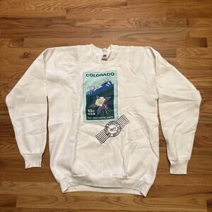 Vintage Colorado State Postage Stamp Sweatshirt Mens XL 90's Crew Air Force